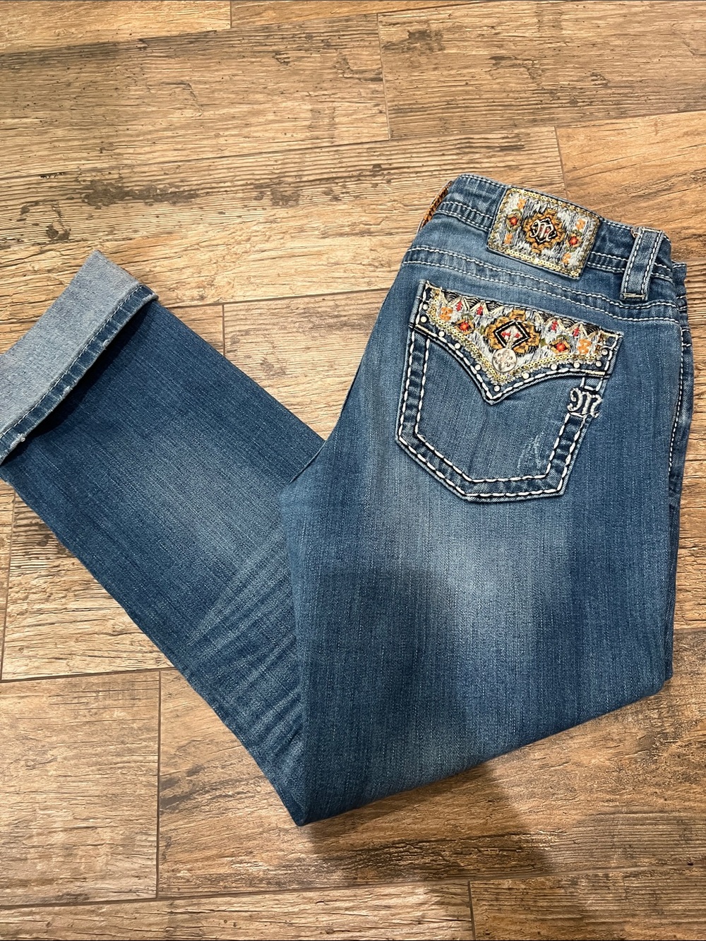 Miss Me Cuffed Straight Jeans